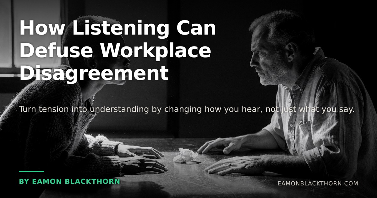 To Defuse How Listening Can Defuse Workplace Disagreement | Eamon Blackthorn