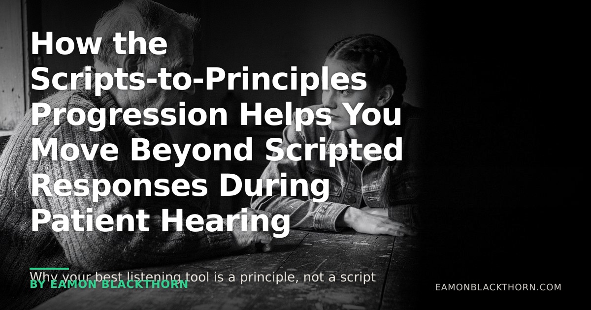 Hearing Script Scripts-to-Principles Progression in Patient Hearing | Eamon Blackthorn