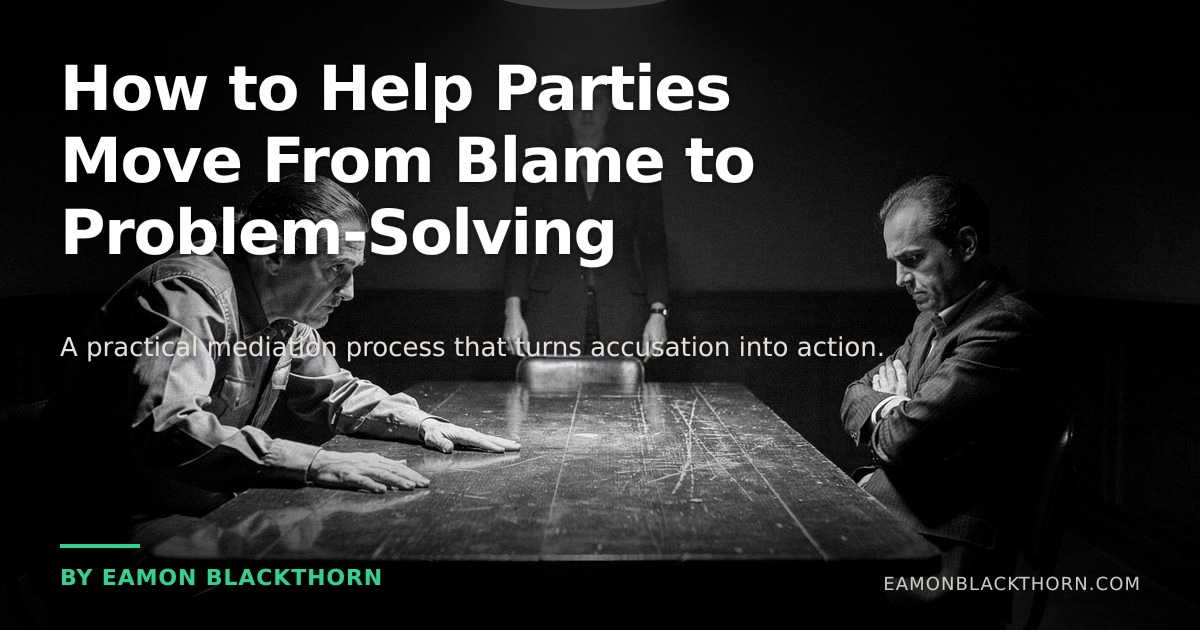 Mediation Skills: Move Parties From Blame to Solutions