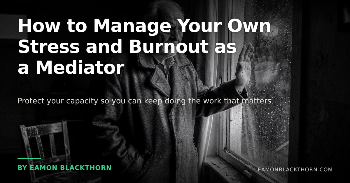 Mediator Stress Burnout: How to Protect Yourself | Eamon Blackthorn