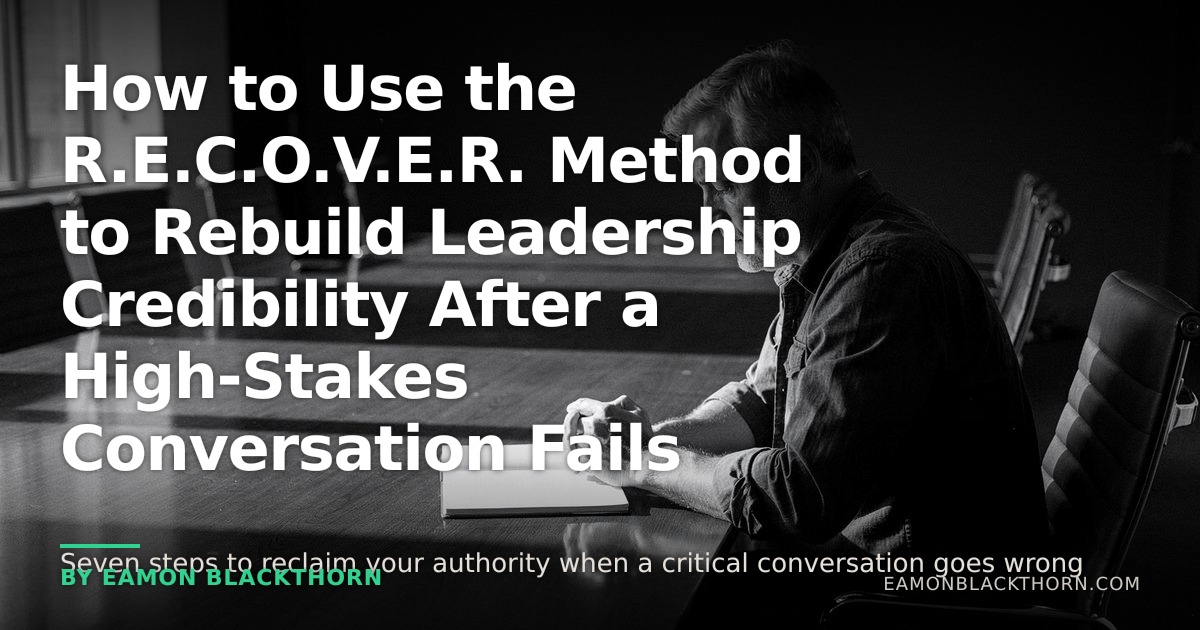 R.E.C.O.V.E.R. Method for Leadership Credibility | Eamon Blackthorn