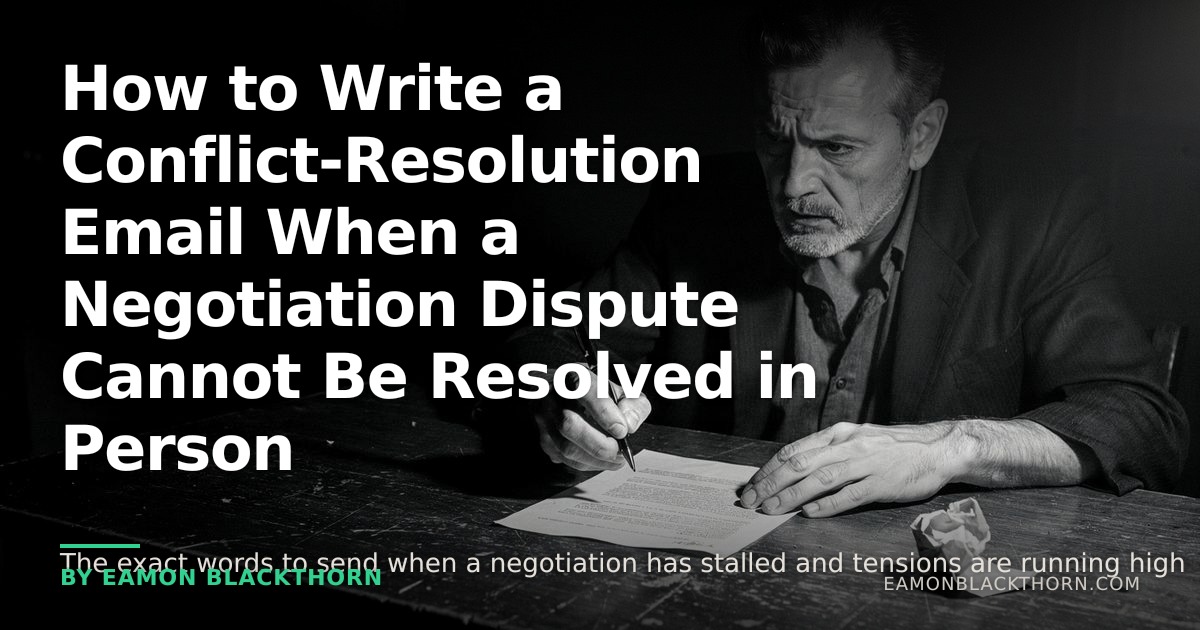 Resolved Person Conflict-Resolution Email Scripts for Negotiation Disputes