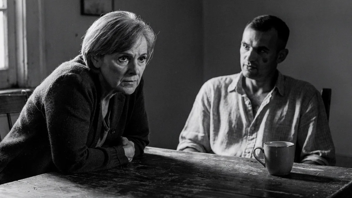 Two colleagues in tense effective feedback skills conversation, cinematic